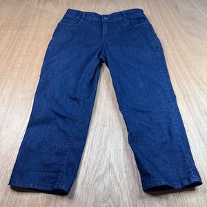 Croft & Barrow Classic Fit Capri Jeans Size 8 Stretch Dark Wash